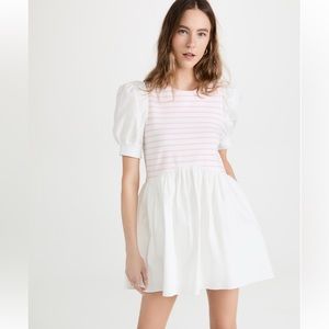 English Factory Pink and White Knit Combo Dress